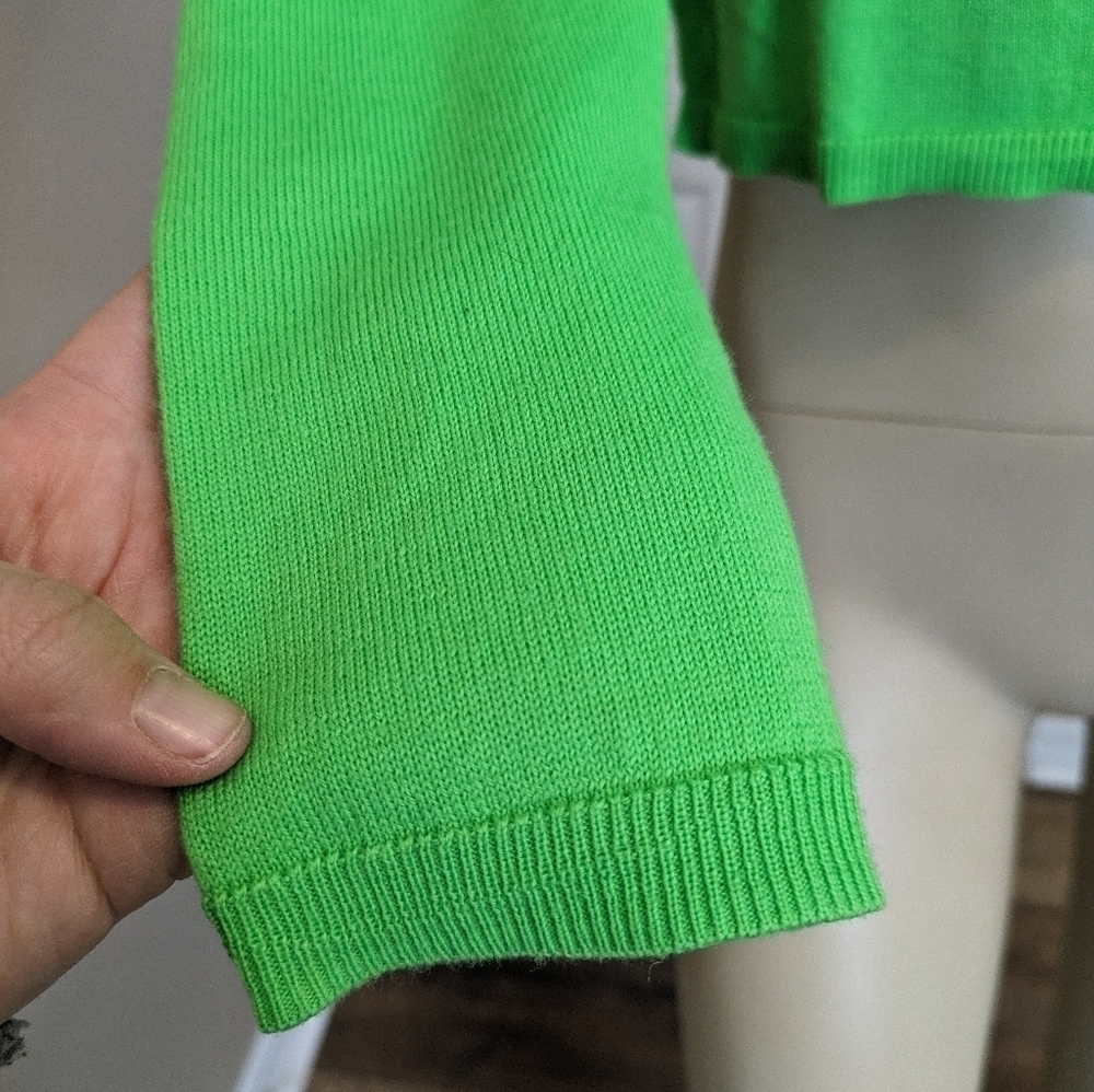 Aritzia Babaton Nathaniel 100% merino wool sweater fluro lime green - Picture 3 of 11